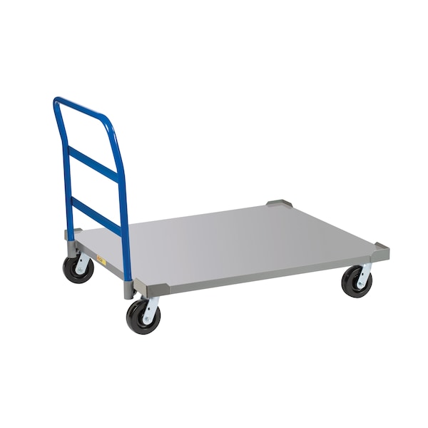 Pallet Dolly, 42"X48" Deck Size, Solid Deck, Handle, Load Retainers